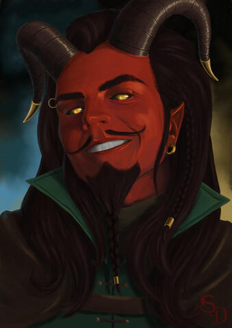 Red skinned Tiefling